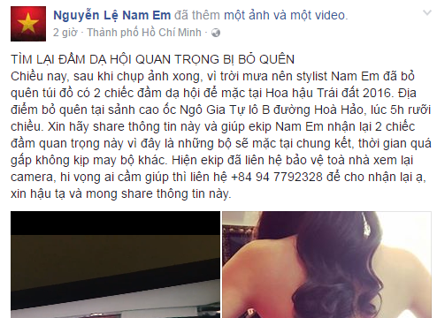 Hoa khôi Nam Em khóc như 'mưa Sài Gòn' khi bị mất 2 áo đầm dự thi hoa hậu Trái đất